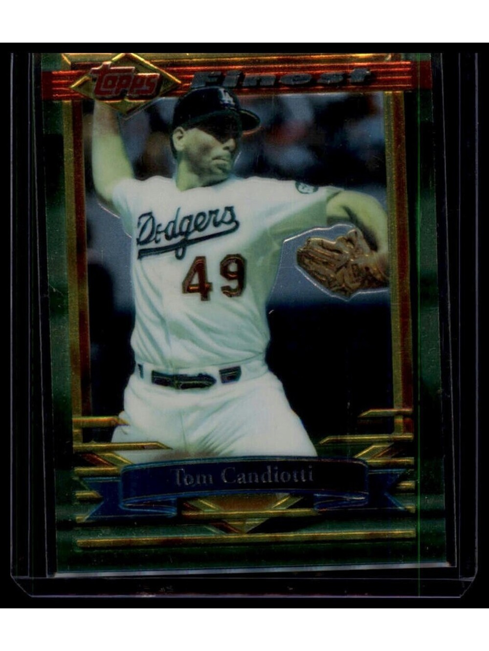 1994 Topps Finest Tom Candiotti #107 Refractor Los Angeles Dodgers - Picture 1 of 2